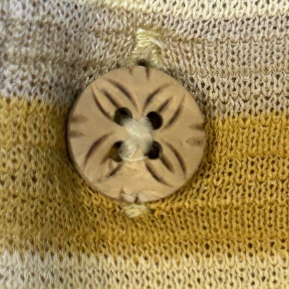 Tommy Bahama Shirt Mens Extra Large Silk Cotton Yellow Stripe Tropical Print - Picture 12 of 14